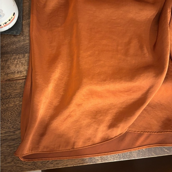 NWT Aritzia Wilfred Saturn Satin Mini Skirt in Anise Brown - Picture 7 of 7